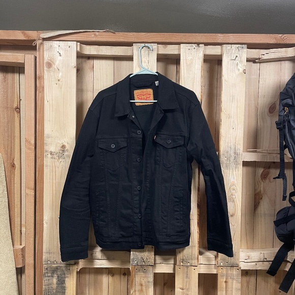 Levis Black Denim Jacket Size Large